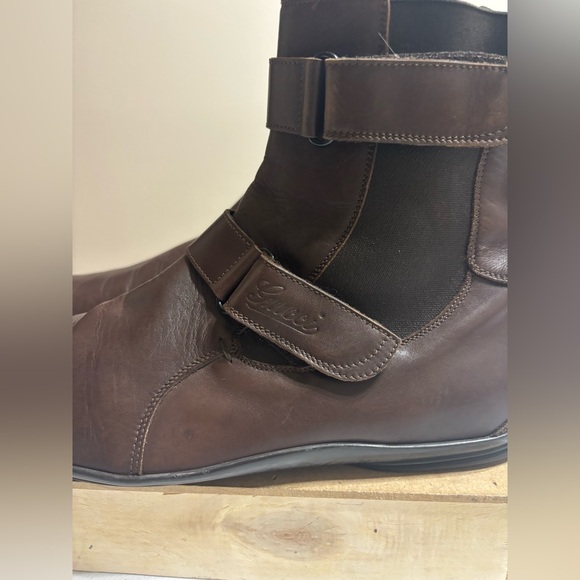 Used Gucci × Vintage GUCCI CHELSEA BOOTS Leather Ankle Boots Sz 13 - Picture 9 of 14